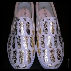 Pineappleade gold bucketfeet canvas shoes